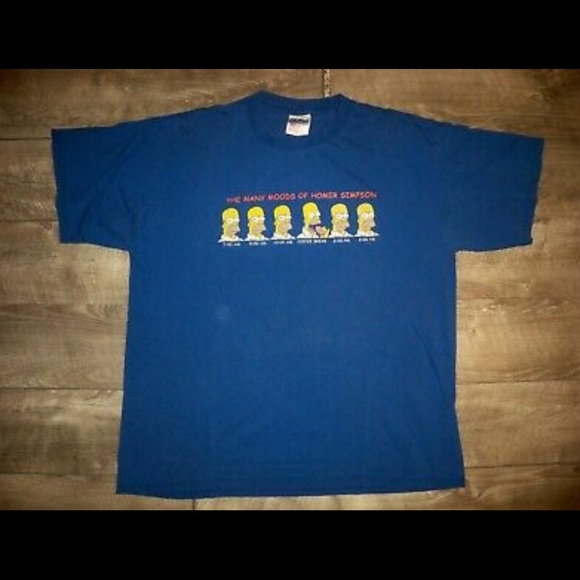 Vtg The Simpsons Homer Cartoon T-shirt Tee Size XL